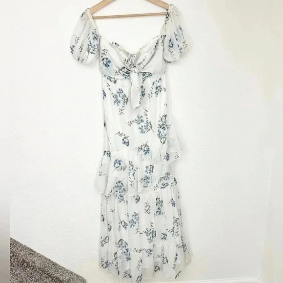 NWT Happy Girls Are The Prettiest Floral Off The Shoulder Ruffle Maxi, Size 2 - Picture 2 of 13